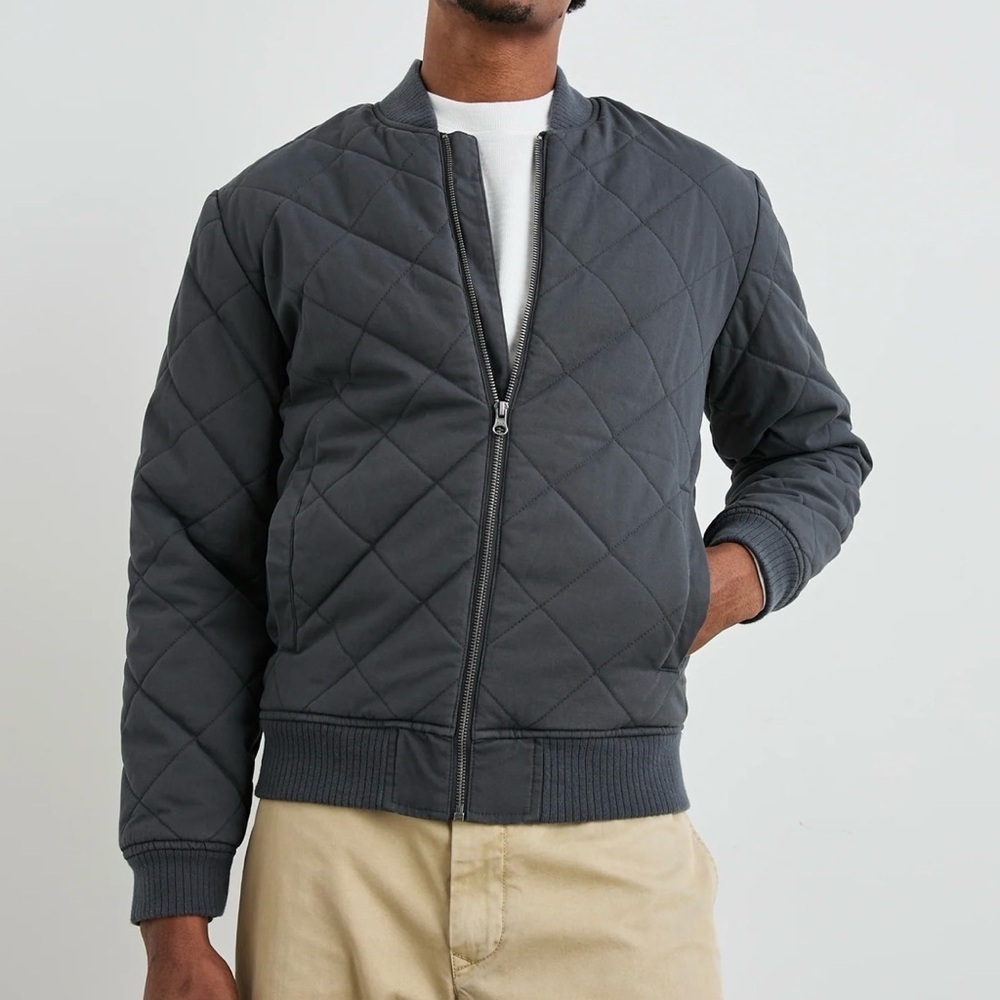 RAILS PENINSULA QUILTED FULL ZIP BIMBER JACKET IN OBSIDIAN MENS SZ XXL